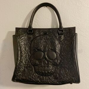 Loungefly Black Lattice Skeleton Tote Bag